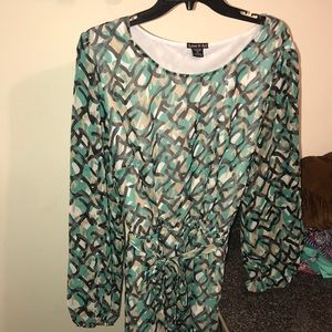 Long sleeve camo print dress